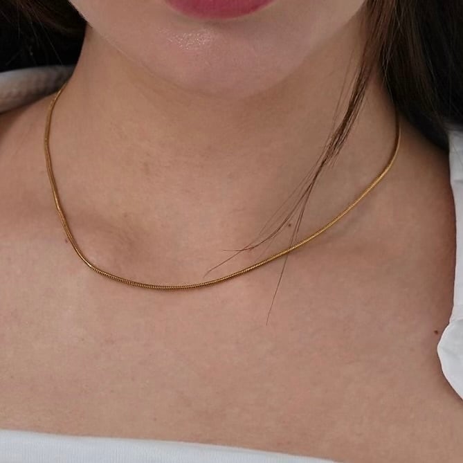 namuel】1mm snake choker necklace (gold) #n50 | namuel