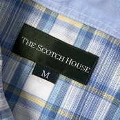 THE SCOTCH HOUSE スコッチハウス チェック BD ボタンダウン 半袖シャツ M/ブルー系 メンズ 三陽商会