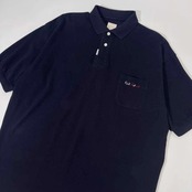Karl Helmut カールヘルム 鹿の子 半袖 ポロシャツ LL /ネイビー/メンズ