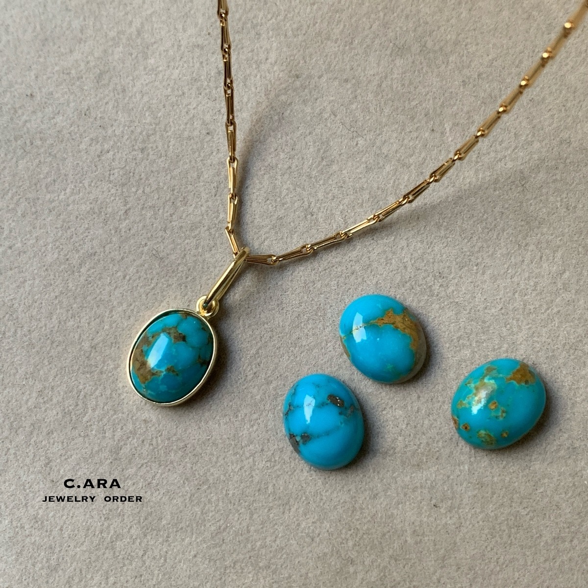 限定ソノランターコイズ・ゴールドペンダント | C.ARA 