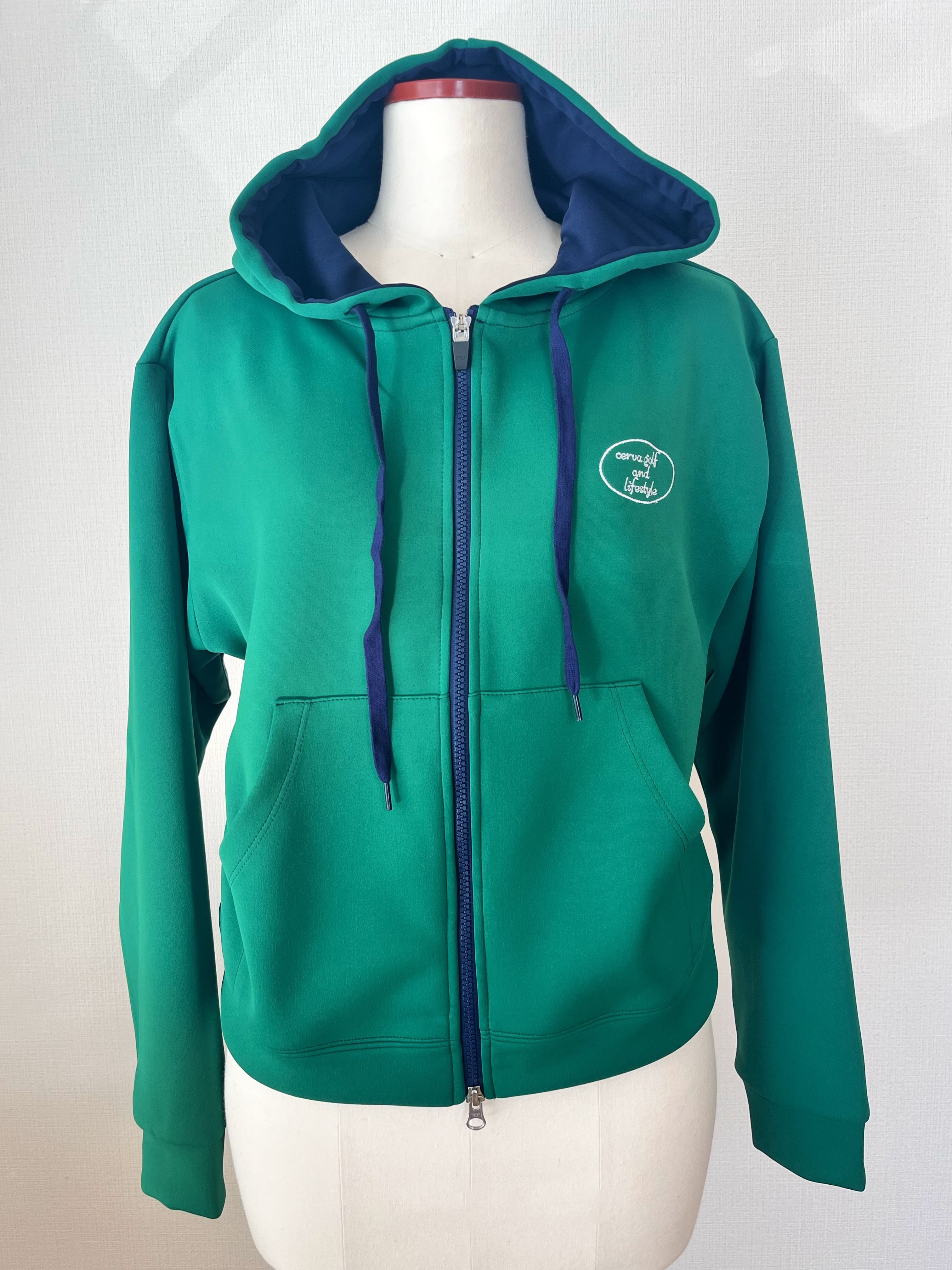 即納＊【セットアップ可能】cerva cardboard knit zip Parka (Green