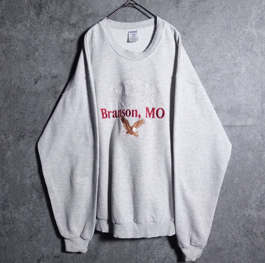 90s "Jerzees" gray animal embroidery sweat