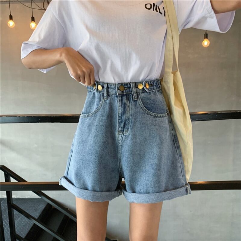 ハイウェストウェストショーツ サマー薄手ルーズAラインパンツ 夏物 ブルマー 1号婦人22769534854