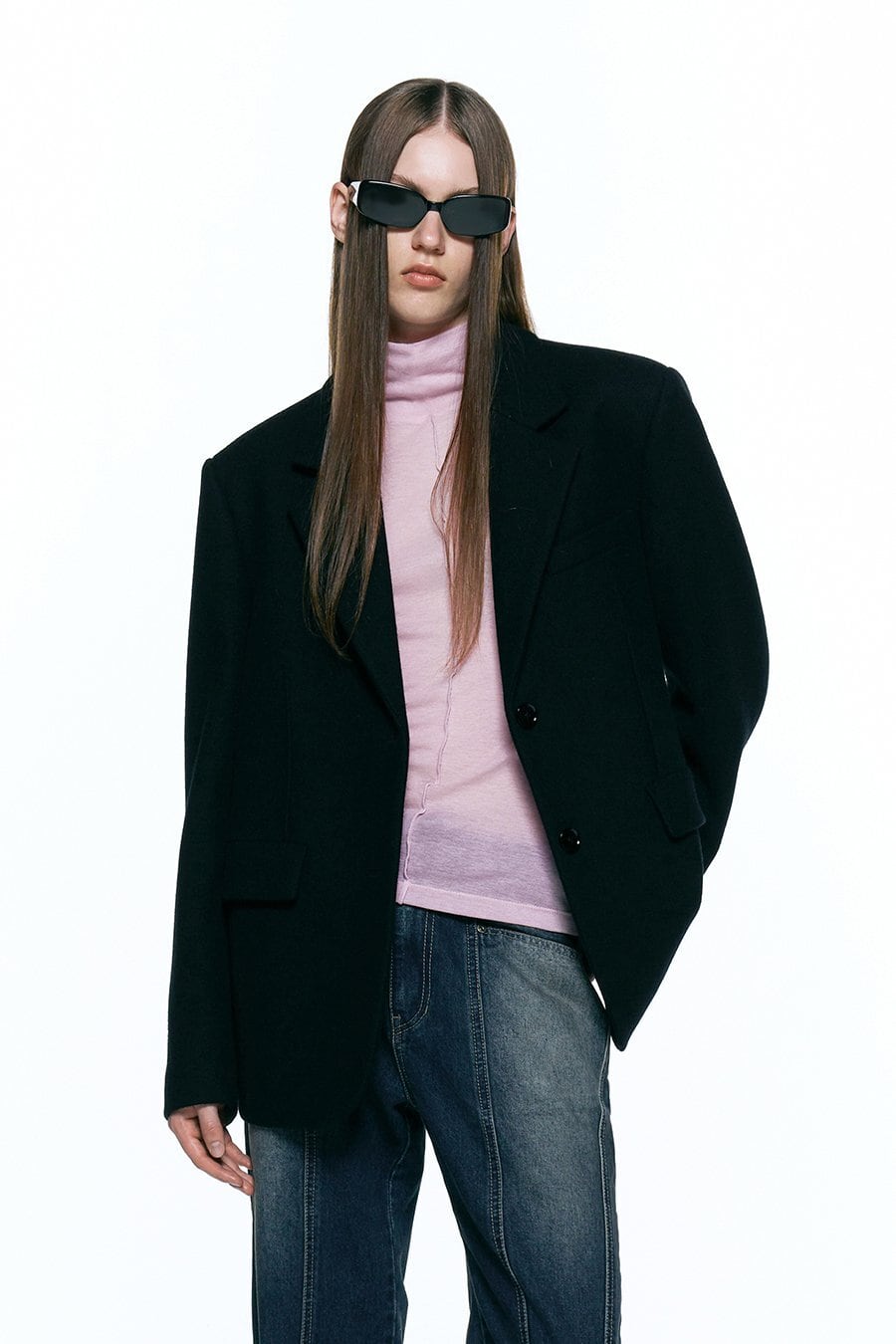 INSILENCE WOMEN] Virgin Wool Oversized Fit Jacket BLACK 正規品