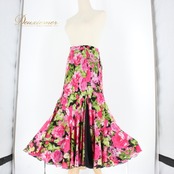 社交ダンス 衣装 スタンダード スカート レッスンウェア SEKINE セキネ 花柄 ブラック系 ピンク系 ホワイト系 グリーン系 花柄 黒 白 緑 上品 花柄スカート ダンスウェア フレア スカート 踊りやすい レディース 通勤 カジュアル 可愛い 高品質 日本製 伸縮性 ブラックピンク 花模様 シンプル おしゃれ 多色展開 体型カバー 練習着