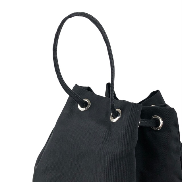 PRADA プラダ ハンドバッグ ブラック トライアングルロゴ ナイロン 巾着 vintage ヴィンテージ オールド 8t7zbv