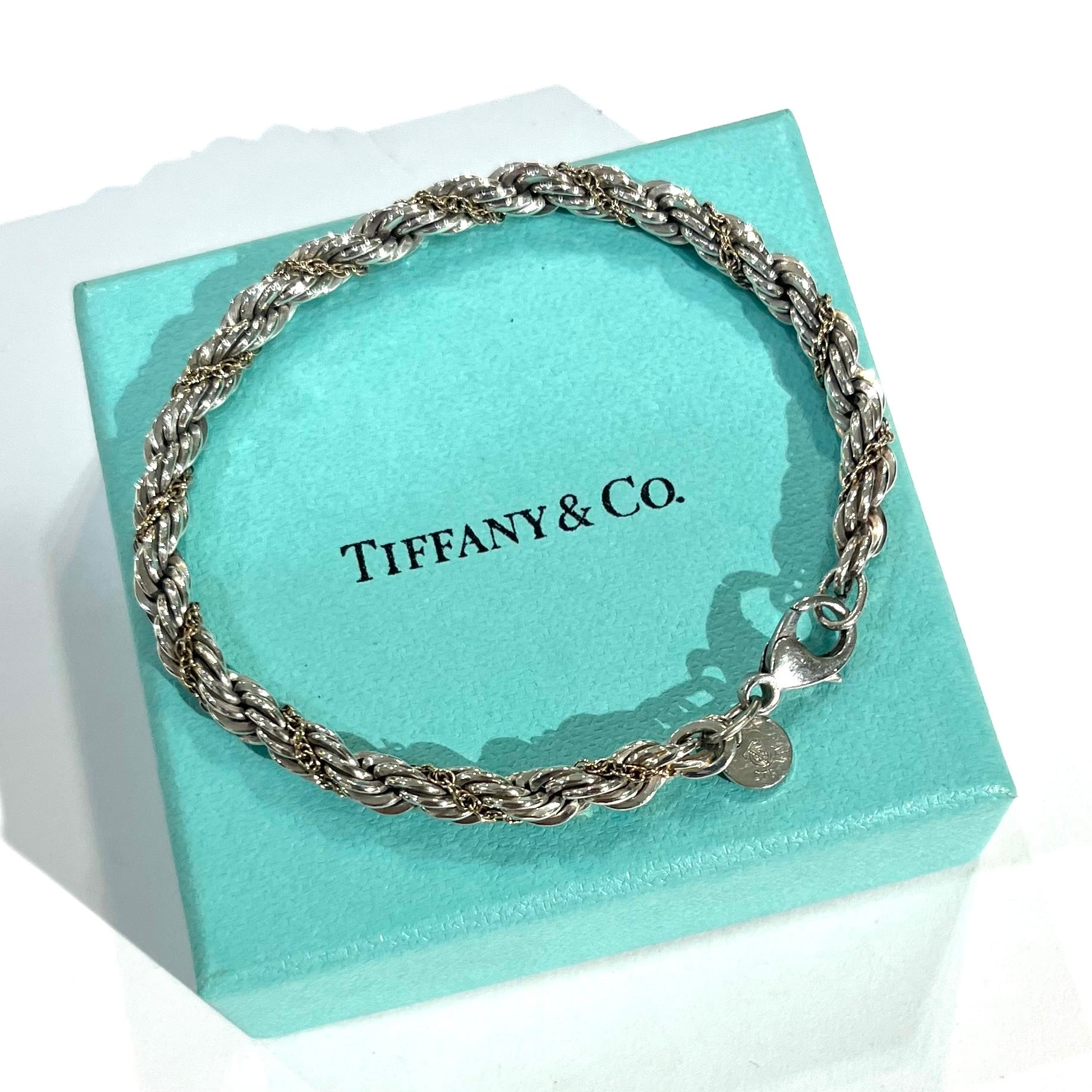 TIFFANY & CO.】2968silver925×14k ツイストスクリューチェーン