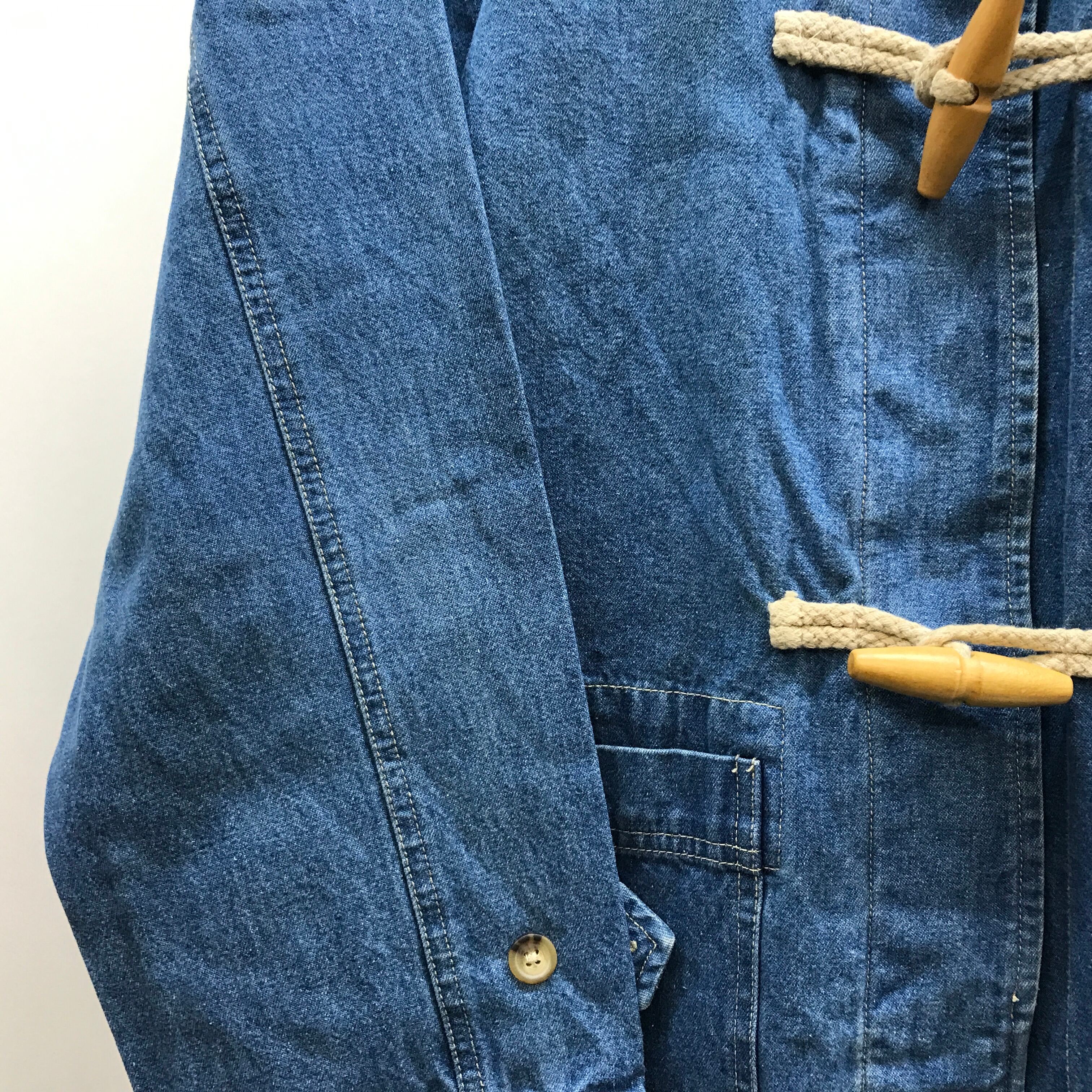 DENIM＆CO デニム＆カンパニー 90年代 ブルーデニムダッフルコート