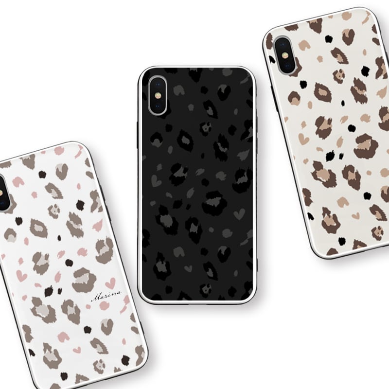 Leopard♡ ヒョウ柄×ハート 強化ガラスケース iPhoneケース | LUCK OUT