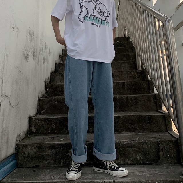 送料無料 Korea ルーズカジュアルデニム ジーンズ メンズレディース ストリート かわいい 韓国 韓流 オルチャン K Pop アイドル アクセサリー ペンダント ネックレス ブレスレット リング ピアス バッグ 春夏秋冬 韓国ドラマ 韓国服 Kpop帽子 Kpop雑誌 Bts Niziu Twice