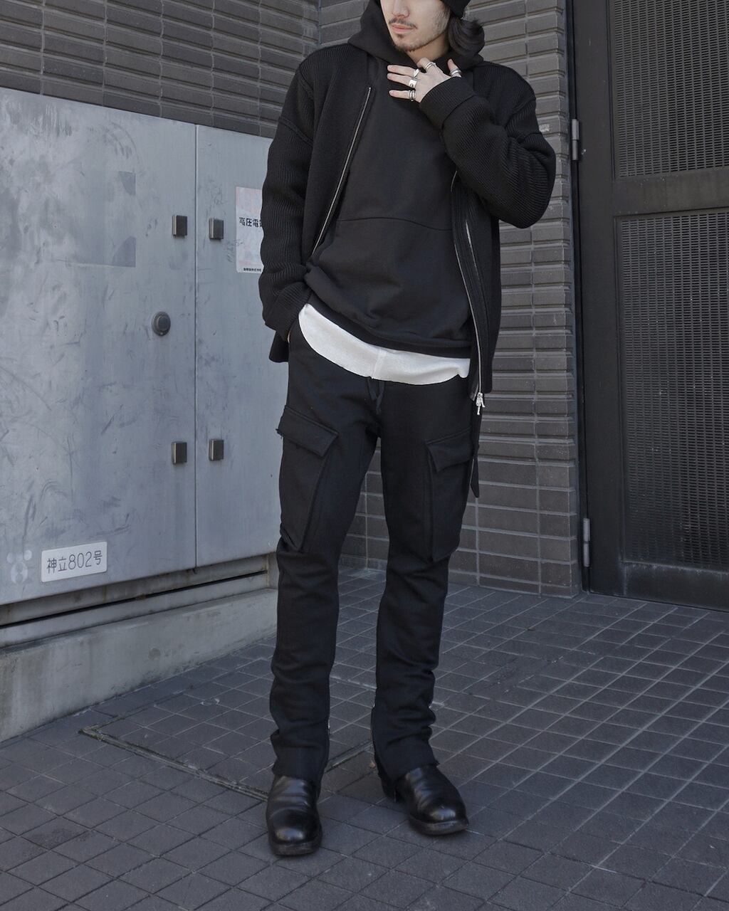 パンツ ASKYY / FLARED SWEAT CARGO PANTS / BLK ASKYY / FLARED SWEAT CARGO PANTS / LIMITED BLK | ASKYY TOKYO