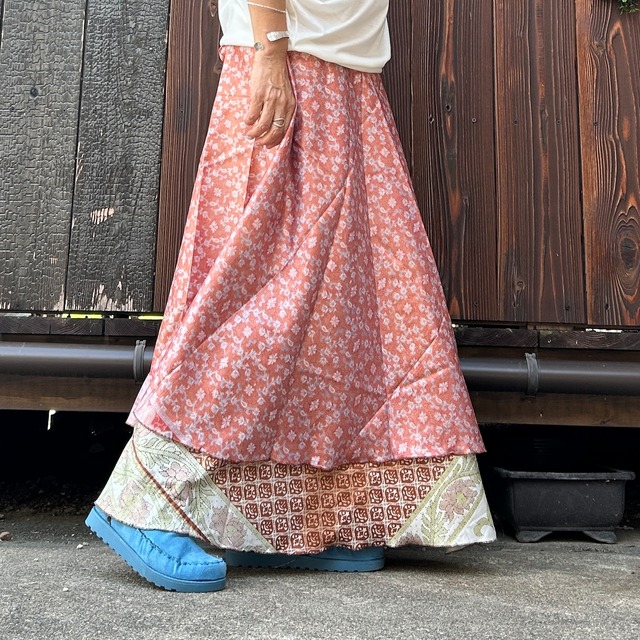 シルク巻きスカート8009
