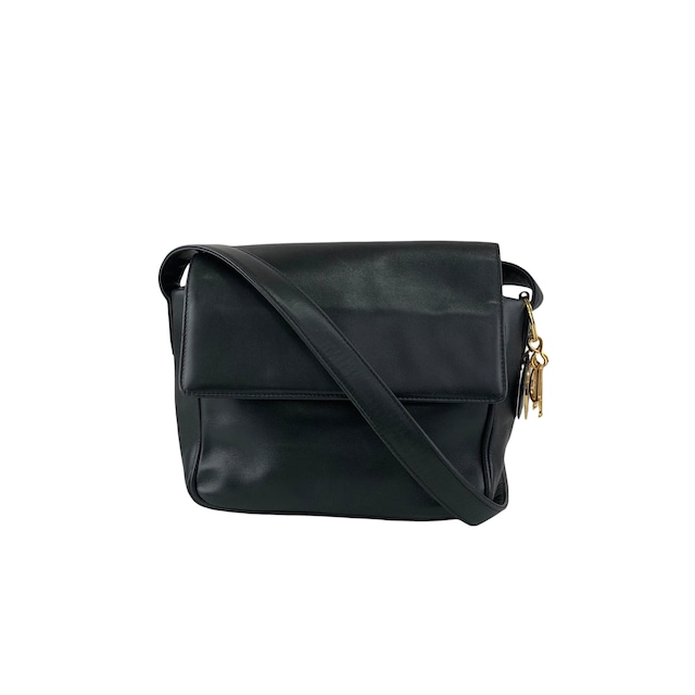 Christian Dior クリスチャン ディオール ショルダーバッグ ブラック ロゴ チャーム レザー vintage ヴィンテージ オールド ssswaj