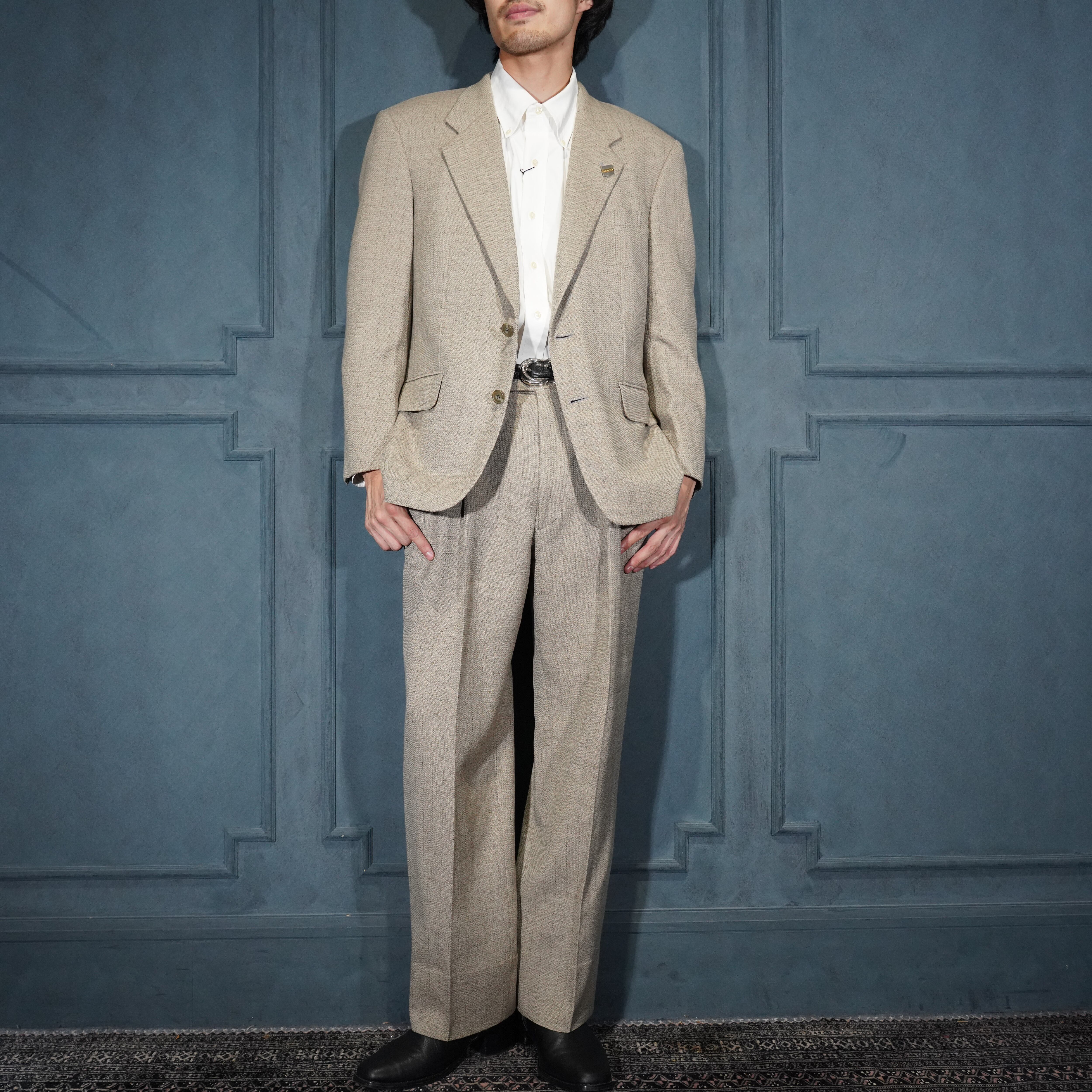 クリスチャンディオール セットアップ ウールツイードラメ ヴィンテージ クリスチャンディオール セットアップ ウールツイードラメ