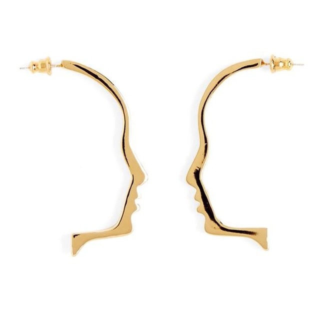 Face Out Line Earrings♥