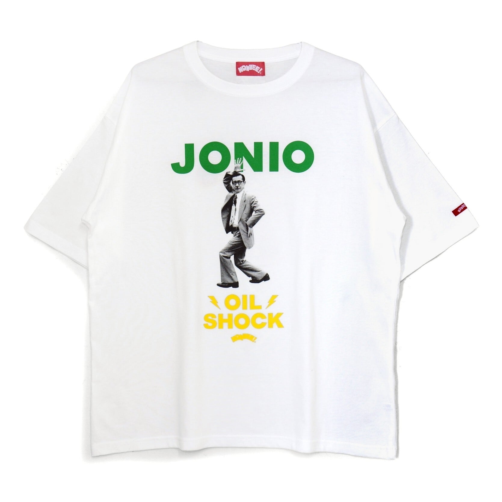 岩井ジョニ男×NONBEE!“OIL SHOCK” TEE white/green | NONBEE WEB SHOP