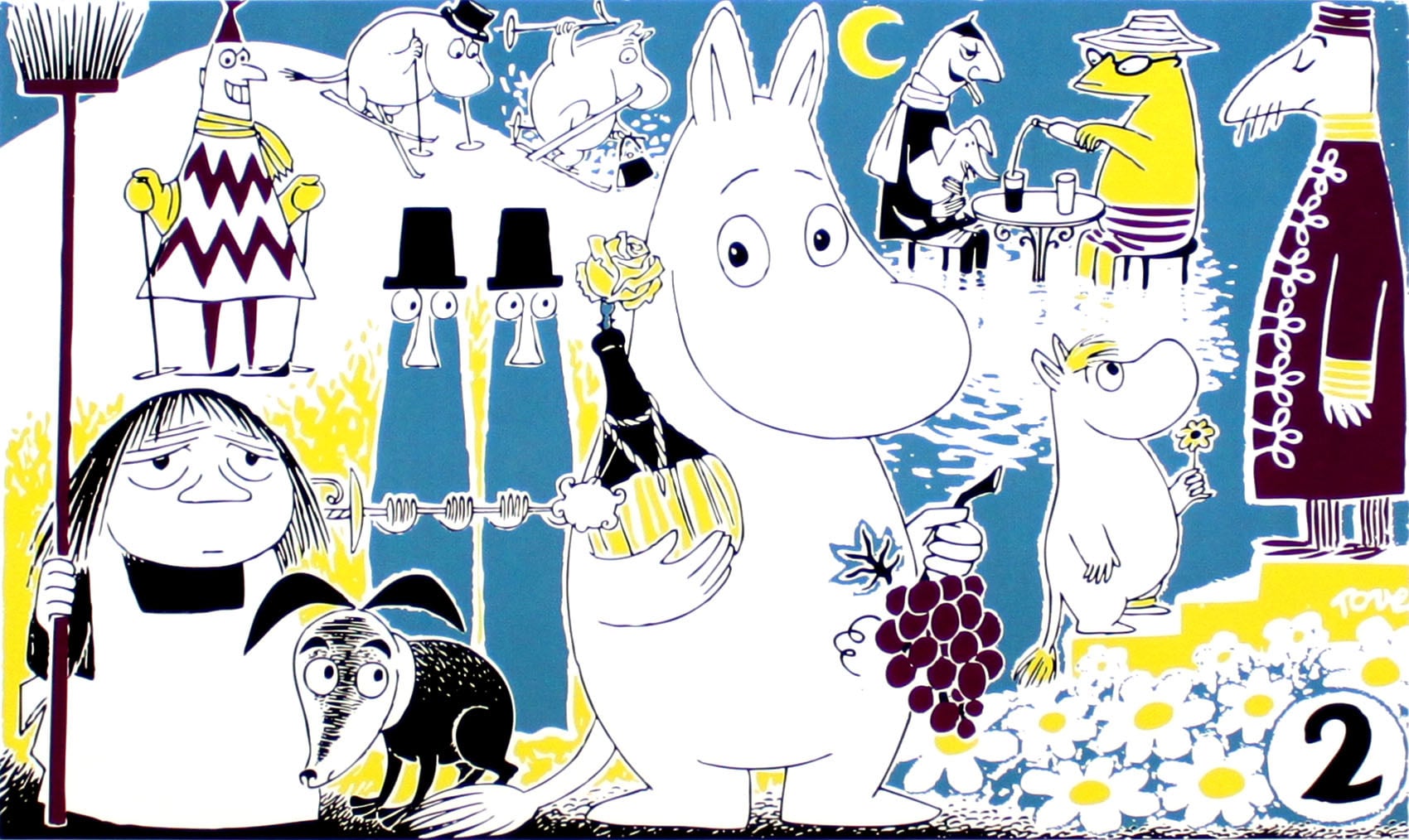 ムーミン 北欧 Putinki「ムーミントロール 2」送料無料 フレーム選択可能 展示用フック付アートポスター 絵画 インテリア アート