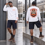 閻王 WHITE×NEON ORANGE L/S T-Shirt