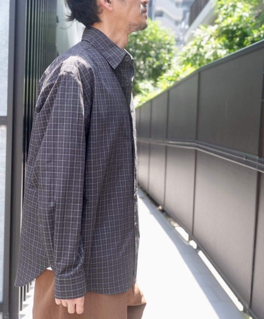 EVAN KINORI(エヴァン キノリ) / Big Shirt Two Cotton Grid Cloth