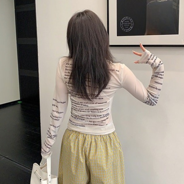 see-through lettering tee　シースルーレタリングティー　J1802