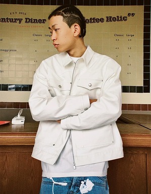 2COLOR/SOUTH studs zip jacket