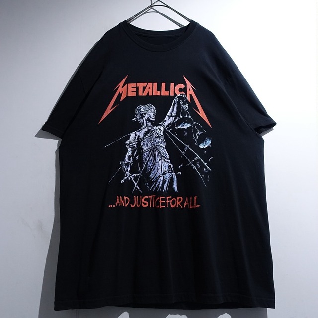 "METALLICA" Black "...And Justice for All" Print Design T-Shirt