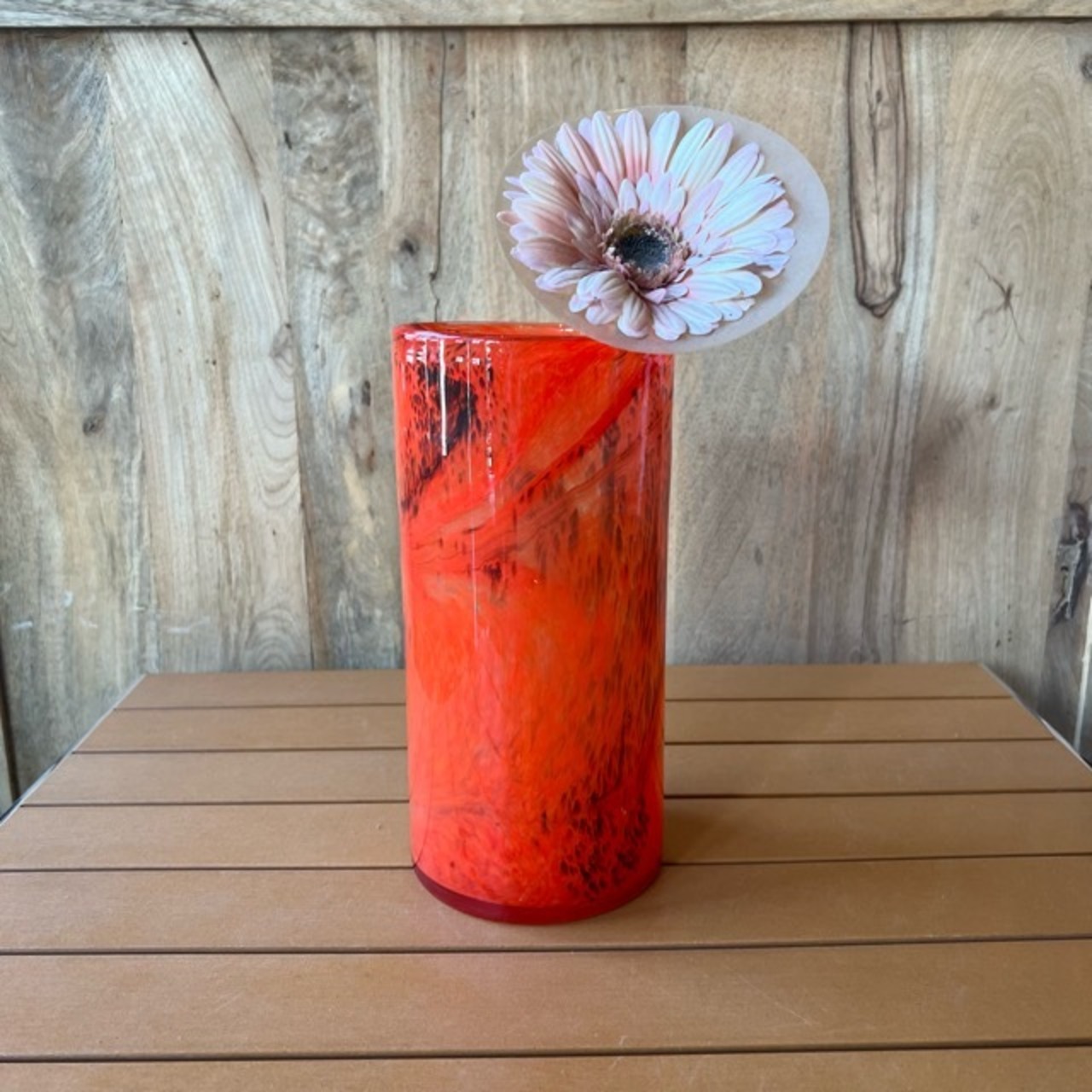 GLASS VASE  FLUSSO ORANGE L　ガラスグラデーション フラワーベース　Lサイズ 　生花　ドライフラワー　花瓶　花　
