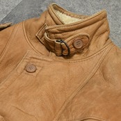 brown mouton leather jacket