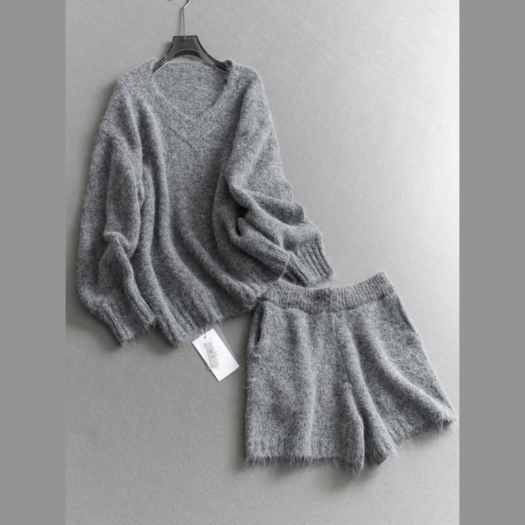 V-neck knit Pants setup ST0011