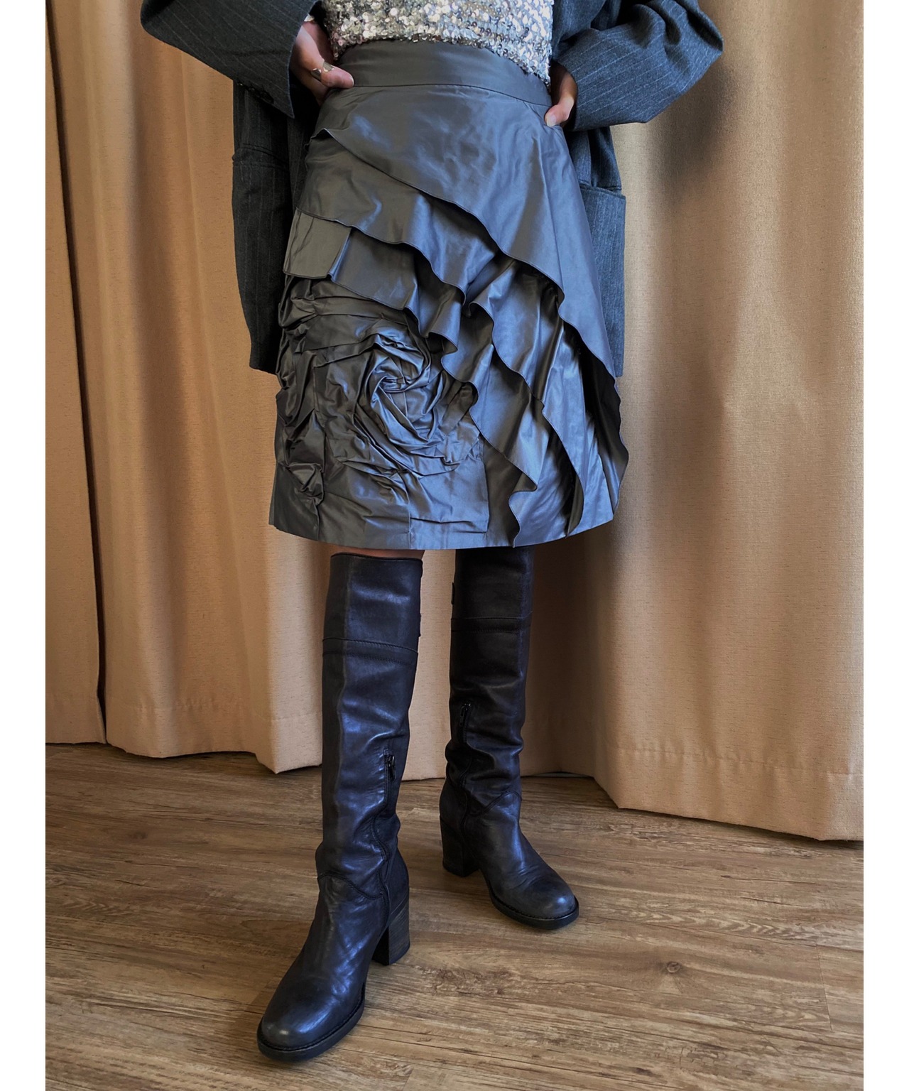 LANVIN COLLECTION rose design skirt-4300-8