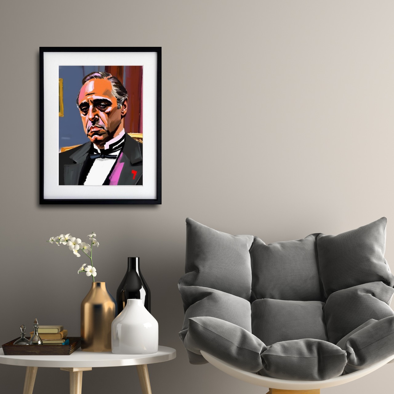 The Godfather Portrait｜マーロン・ブランドを描いた名作映画アートポスター｜重厚でクラシックな空間を演出するインテリアA3ポスター