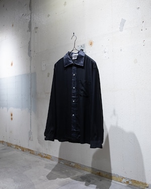1960s vintage switching designed black cotton shirt