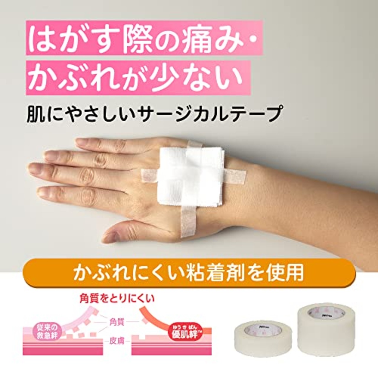 ニトムズ caremate 優肌絆 不織布 肌にやさしいテープ ケース付 かぶれにくい 包帯 ガーゼ 固定 白 12mm×4.5m N1330