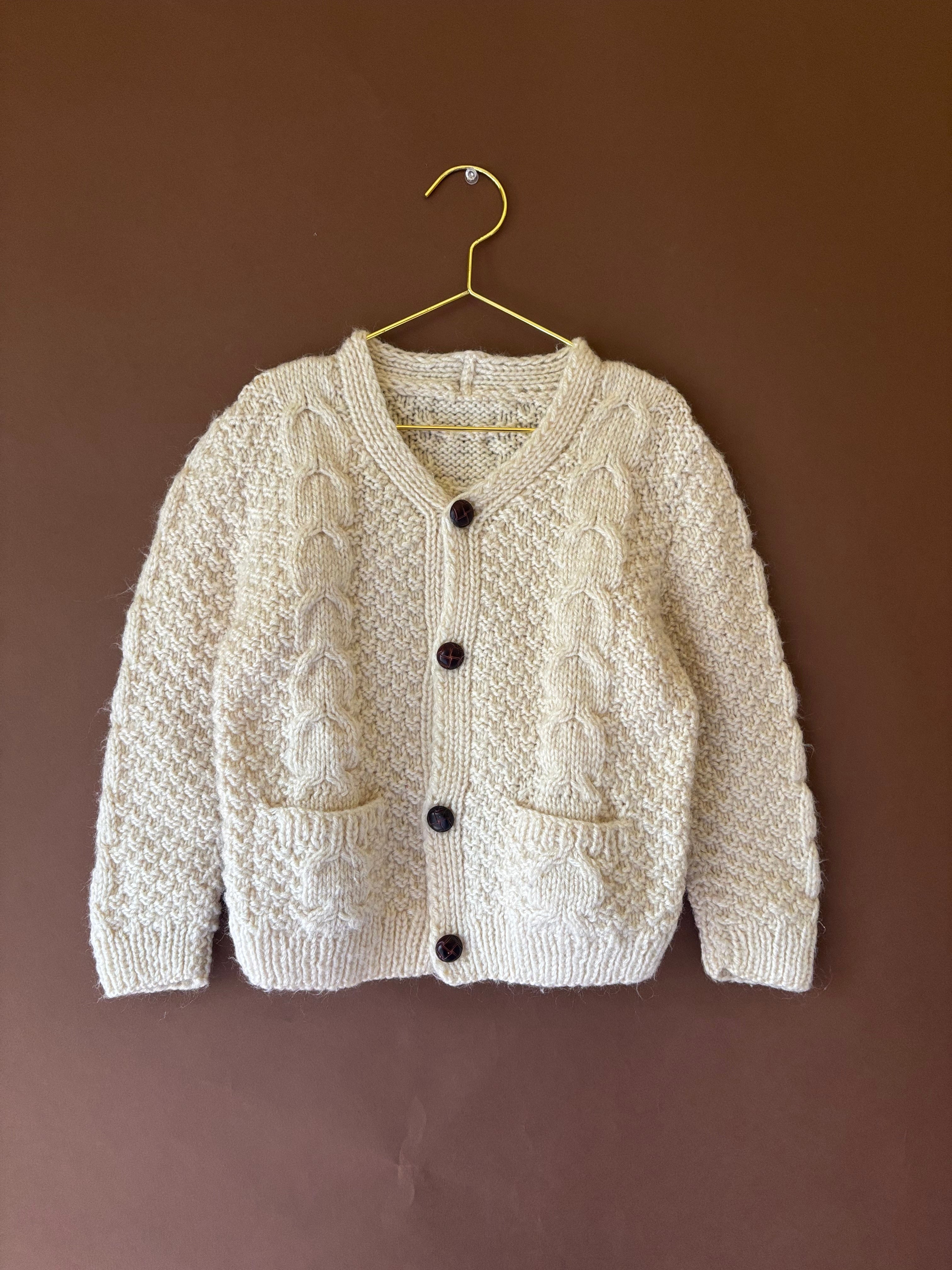 【KIDS vintage】fisherman cardigan. about 4-5y
