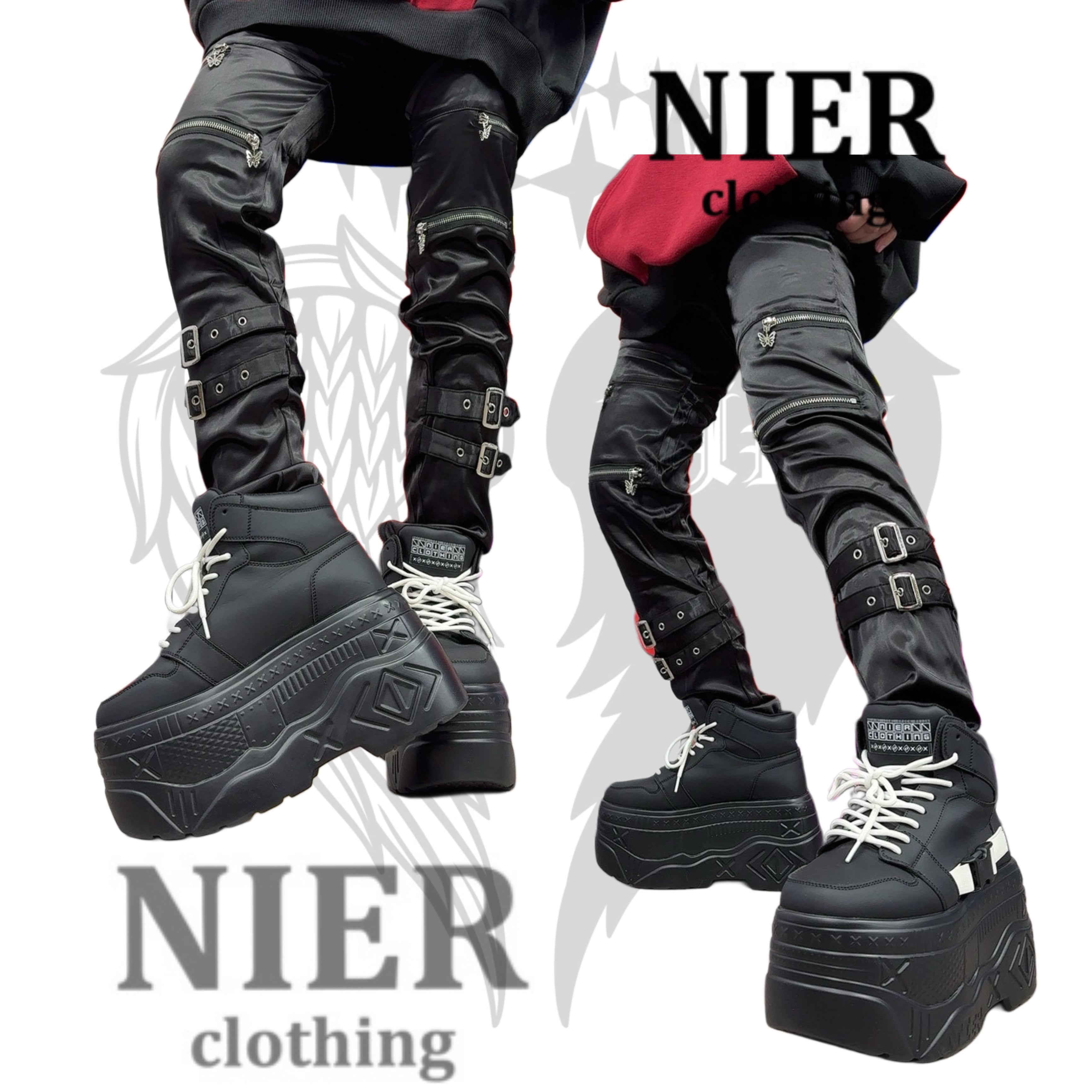 み*！様 【新品未使用】 Nier Clothing パーカー パンツ等 7点セ 約3000円引き》TAPE LINE LOGO GRAYセットアップ | NIER CLOTHING
