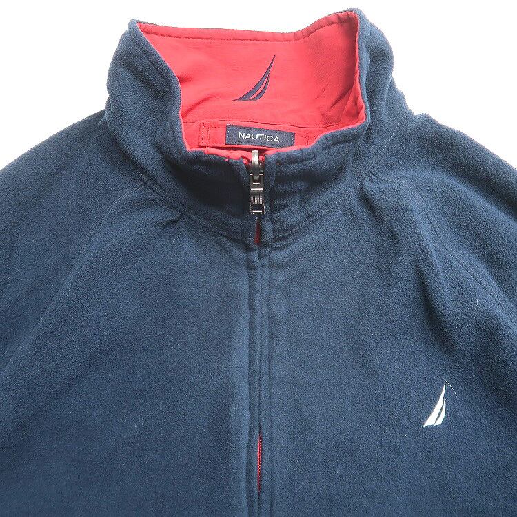 古着 ノーティカ NAUTICA リバーシブル ナイロンジャケット フリース