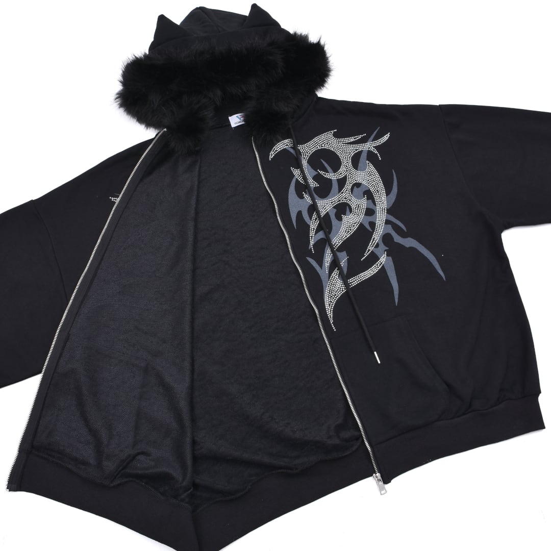 VOLCAN & APHRODITE 猫耳フード付きファーコート 8b7d2d87ea2f347cf9aa3760cdbf6f