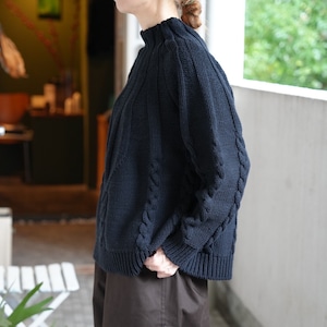 CORDERA(コルデラ) COTTON CABLE SWEATER BLACK 230301