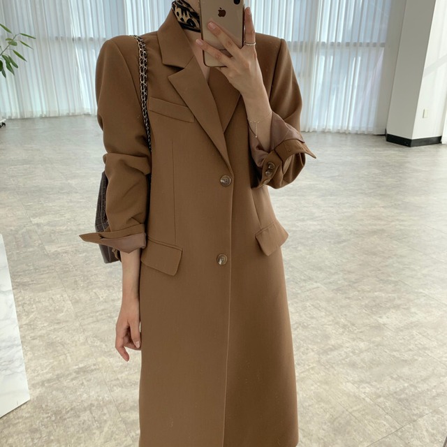 送料無料 Heliar Women Suit Coat Long Woolen Coat Autumn Women Button Up