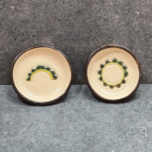 ボタポタ　ゴーヤー柄の豆皿