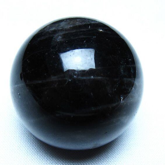 黒水晶 モリオン 丸玉 36mm スフィア 置物 原石 141-7447