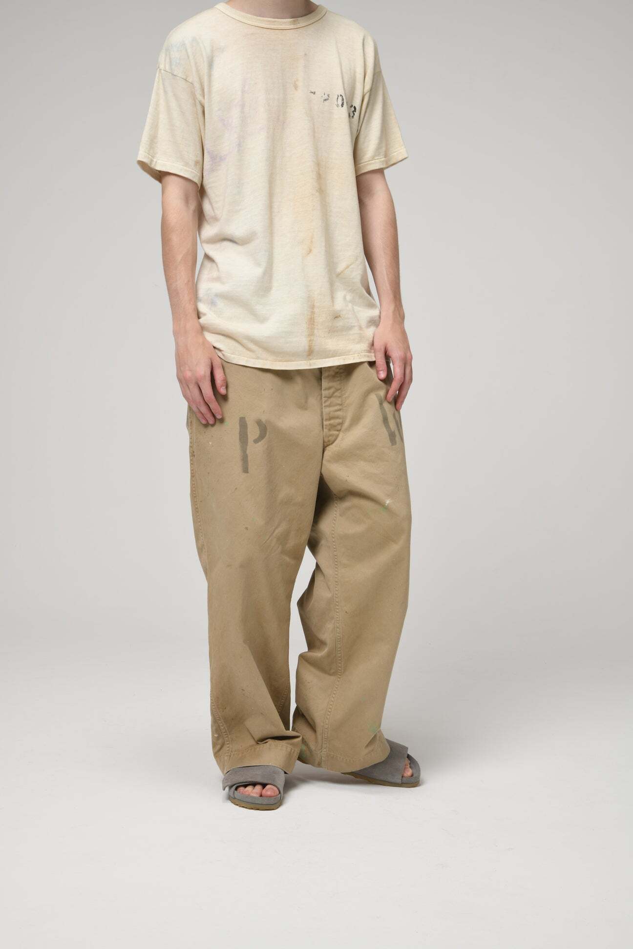BOW WOW PW 41 KHAKI TROUSERS AGED | BASE LINE