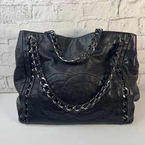 【最終処分SALE】CHANEL シャネル ココマーク ココステッチ キャビアスキン ハンドバッグ ブラック A-8111