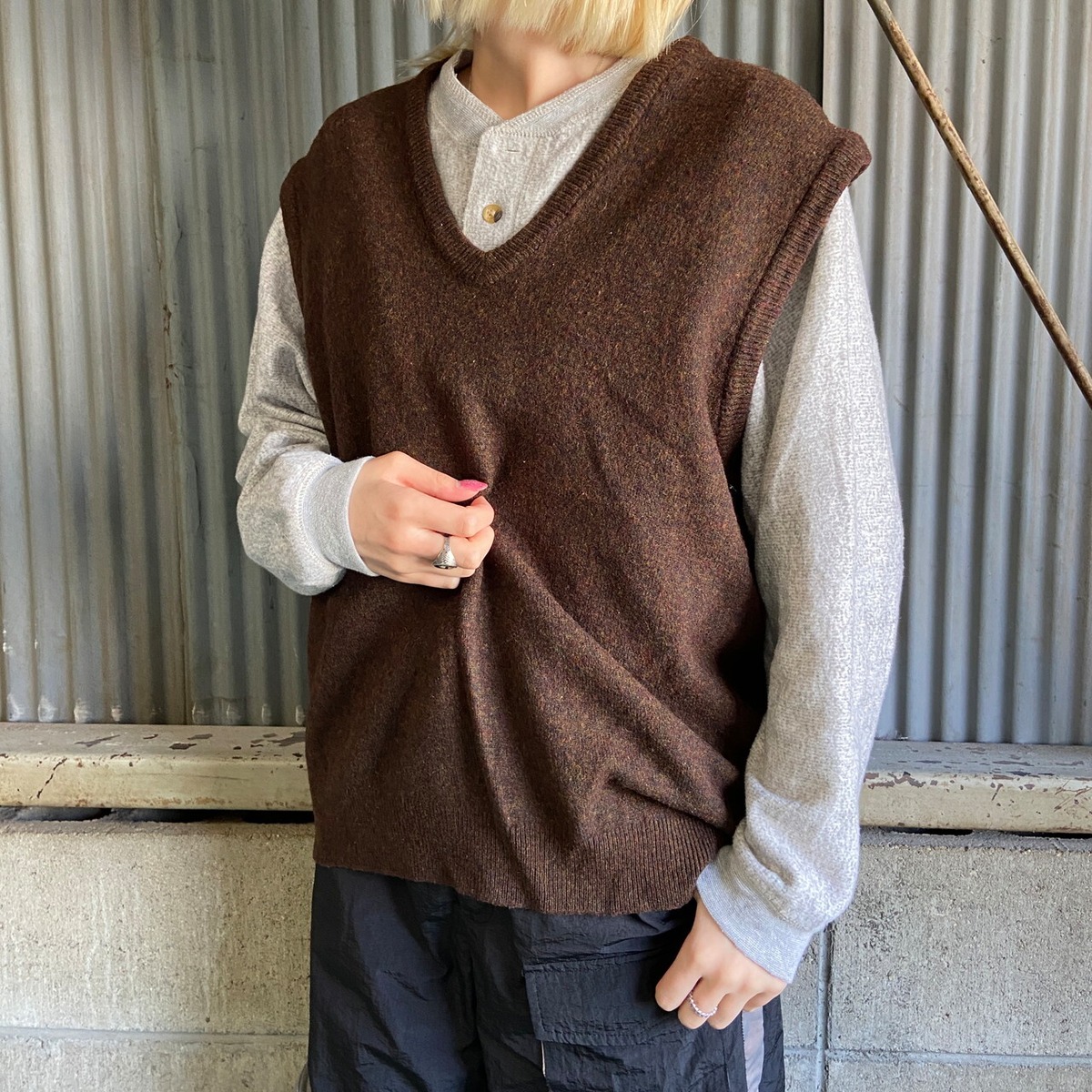 90年代 L.L.Bean エルエルビーン ウールニット ベスト メンズL相当 