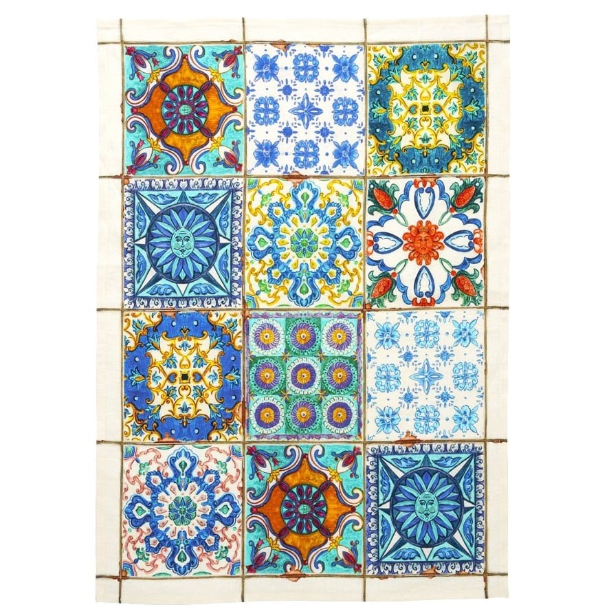 リネンキッチンクロス カマストラ ブル | 〈Lucca〉ルッカ イタリア