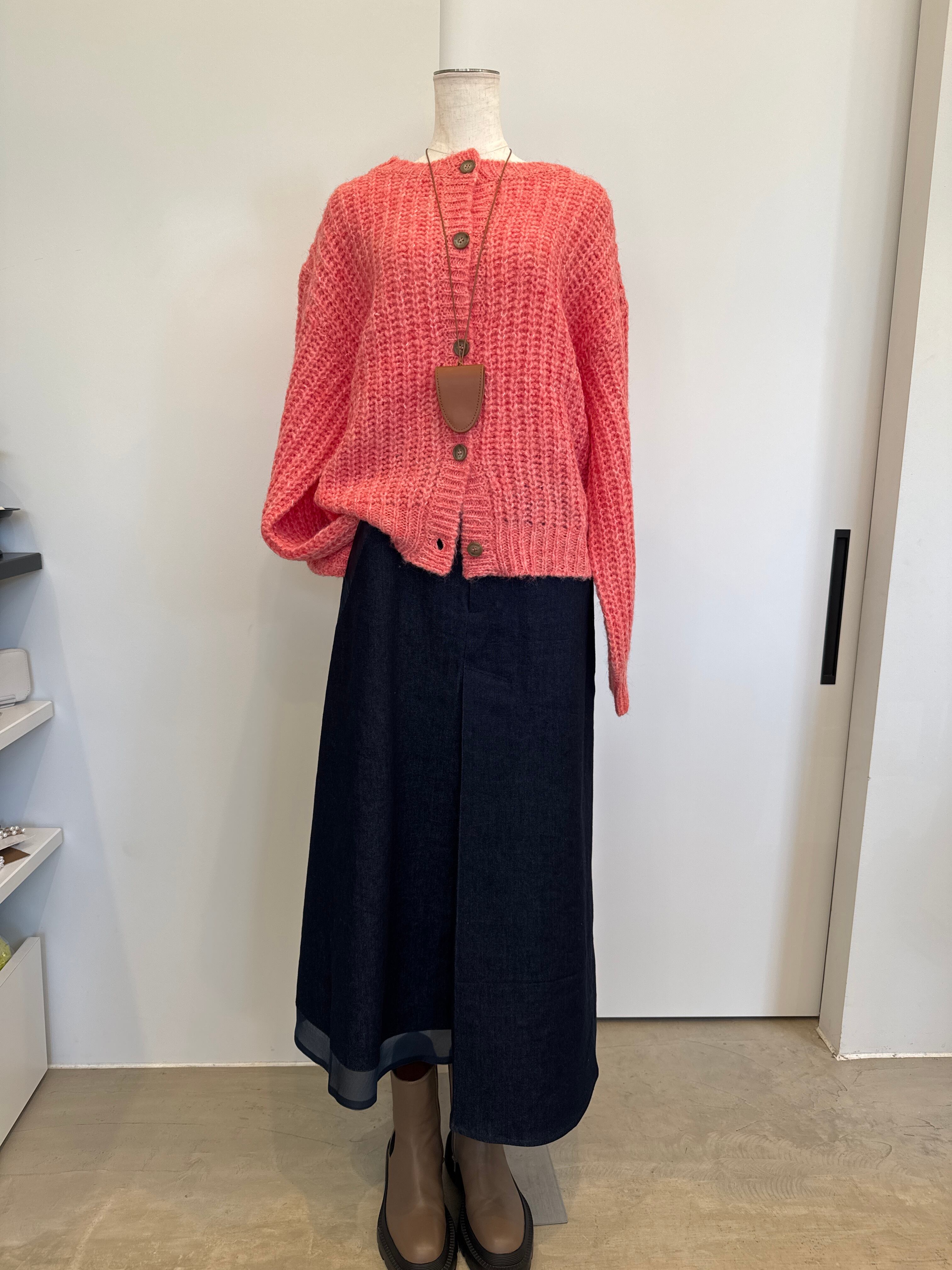 【SELECT】オーガンジー切替ストレッチタックスカート