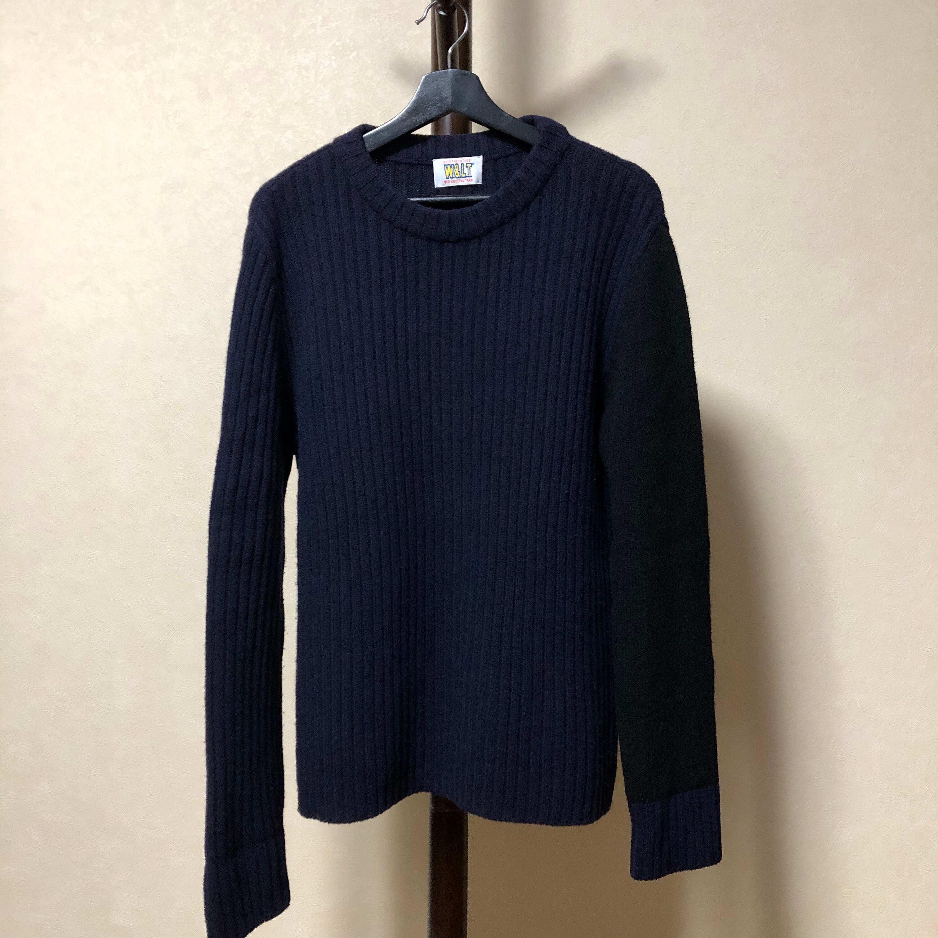 90s W< half switching pullover knit / ウォルター ヴァン