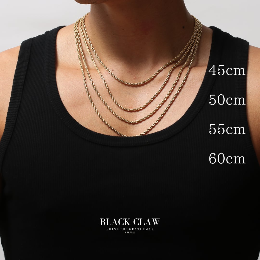 316L Rope Chain Necklace GOLD | BLACK CLAW「ブラッククロウ」 316L Rope Chain Necklace GOLD | BLACK CLAW「ブラッククロウ」