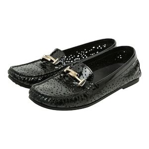 トッズ - モカシン ダブルT ローファー ドライビングシューズ サイズ37 ブラック パテントレザー レディース TOD’S 【中古】