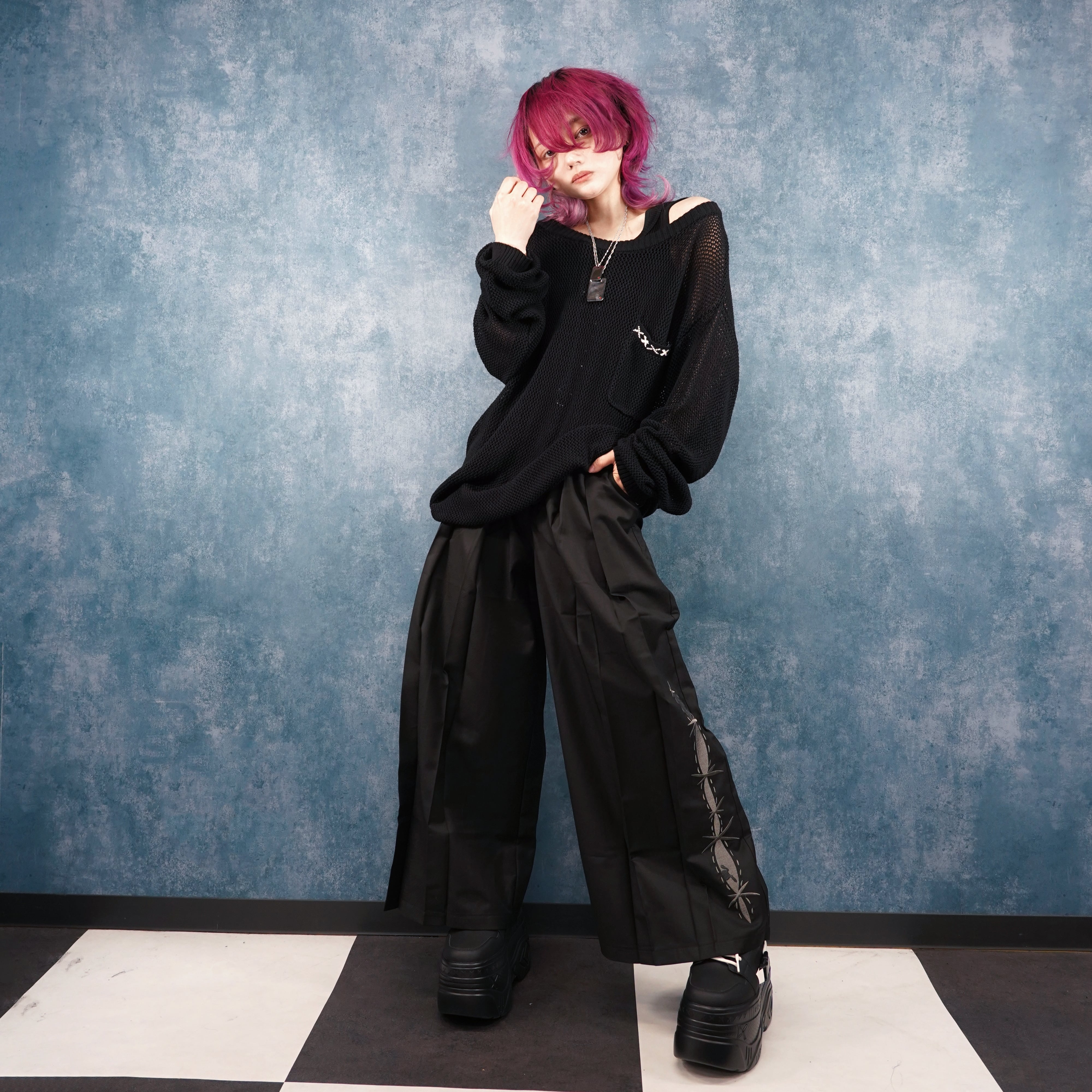 先着100点限定プレゼント》TWO TUCK 4POCKET 和風WIDE PANTS【STITCH